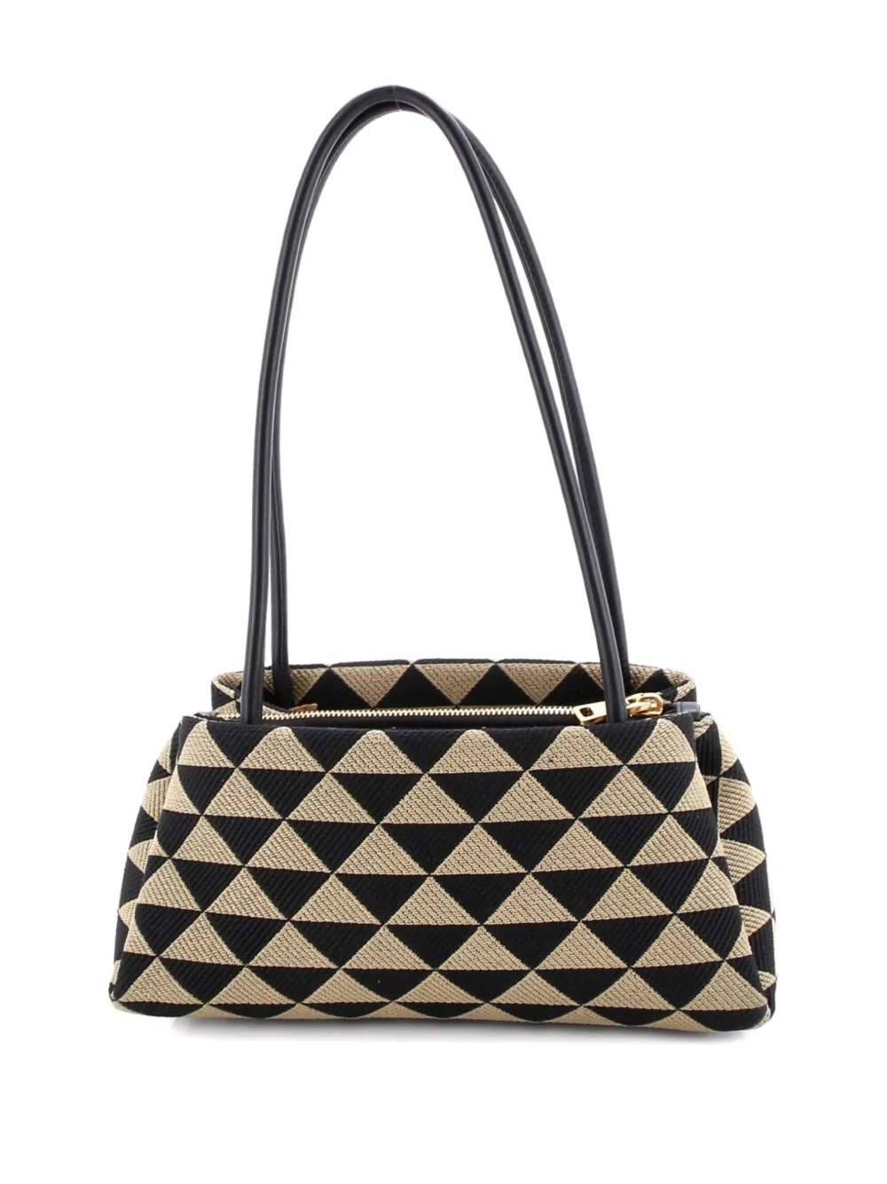 Click to view more detailed imagery on our partner's website Pre-owned Prada Symbole Jacquard Small Shoulder Bag In Black