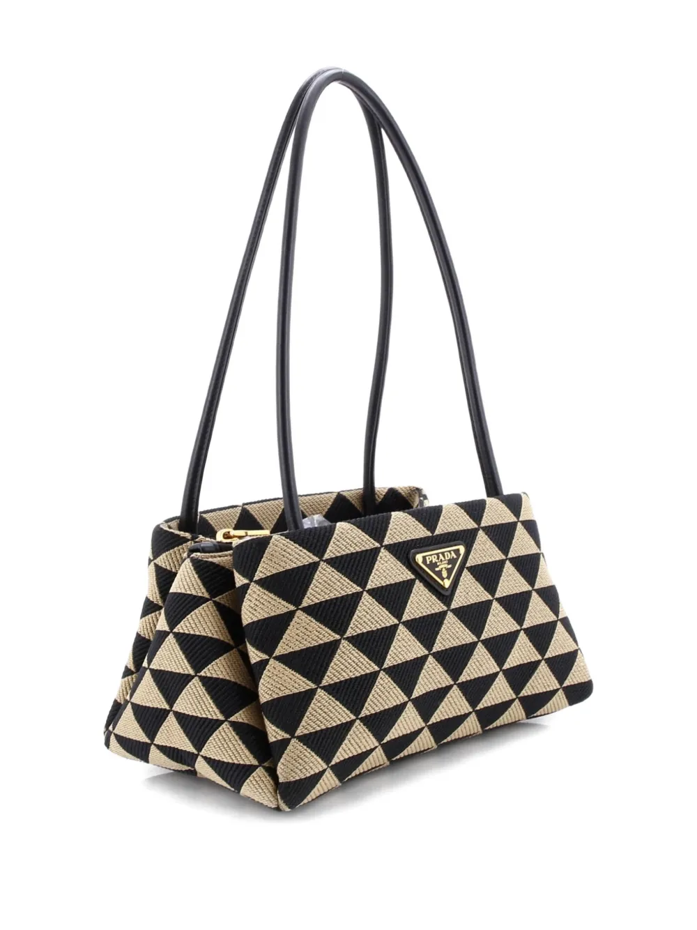 PRADA Pre-owned Symbole Jacquard Small Shoulder Bag In Black