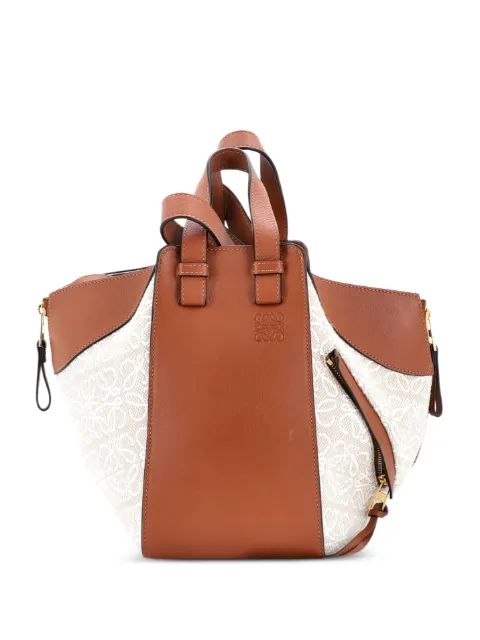 Loewe Pre-Owned Hammock Bag Leather and Anagram Jacquard Small shoulder bag