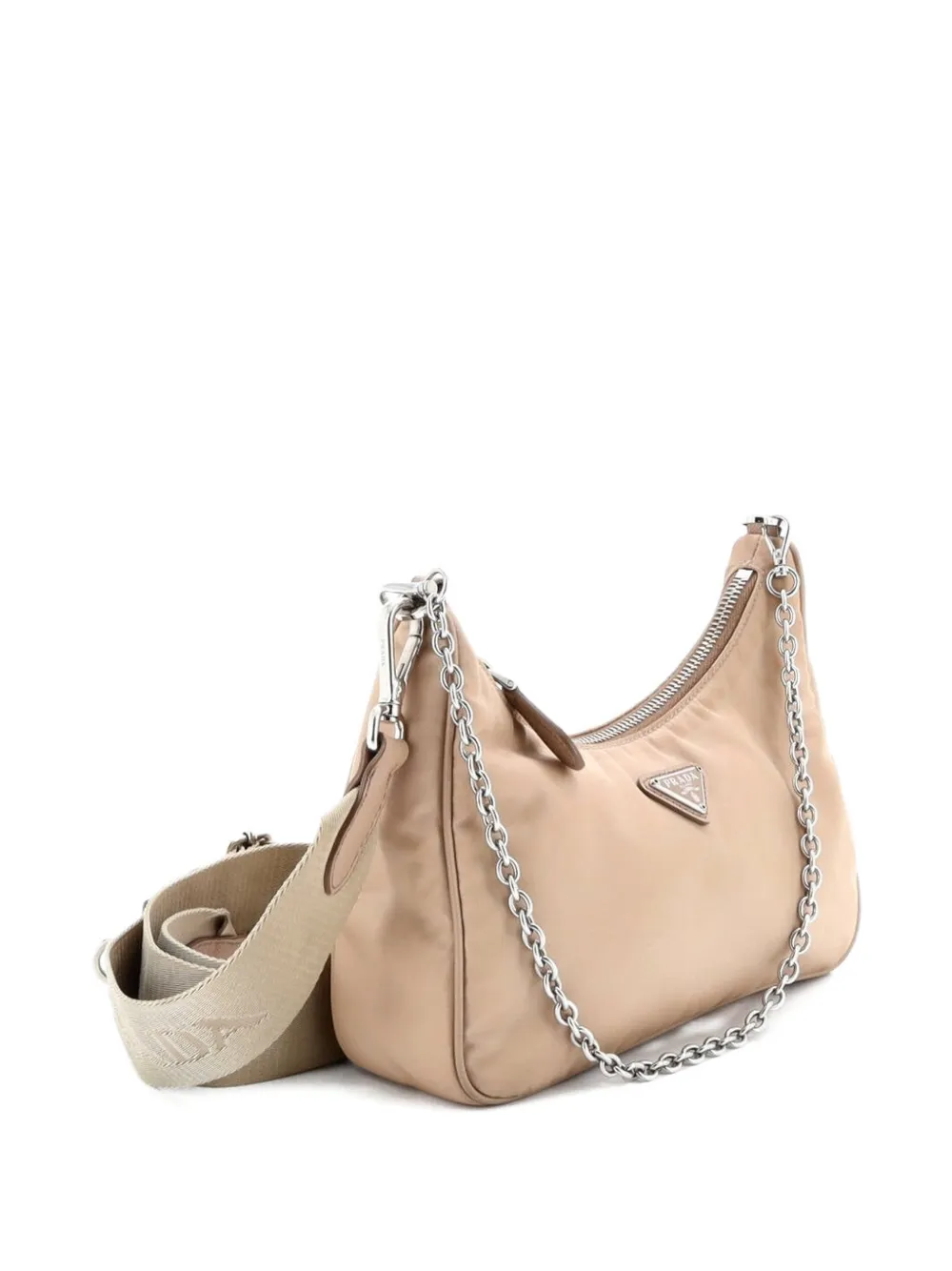 Pre-owned Prada Re-edition 2005 Shoulder Bag Tessuto Small Crossbody Bag In Neutral