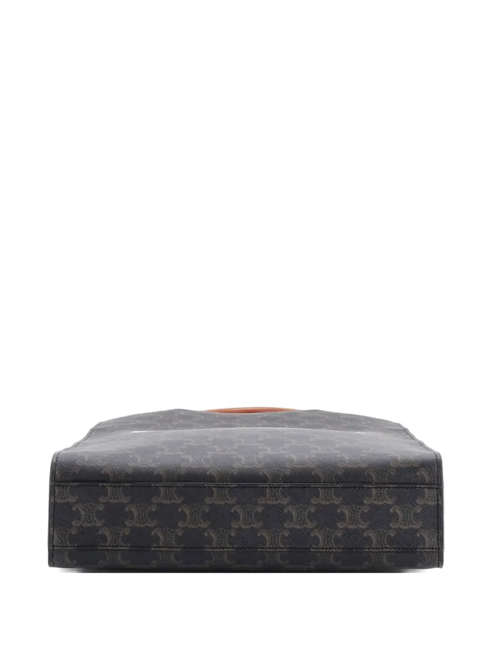 Pre-owned Celine Vertical Cabas Triomphe Coated Canvas Small Tote Bag In Brown