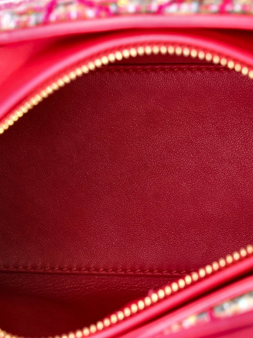 Pre-owned Dior Lady  Bag Tweed With Leather Medium Satchel In Pink