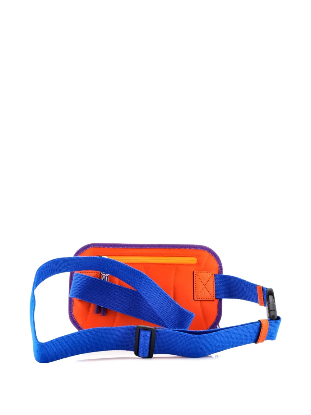 Pre-owned Gucci Panelled Front Pocket Backpack Gg Jacquard Nylon And Rubber Belt Bag In Multi