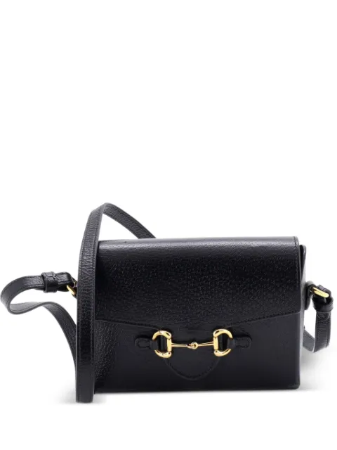 Gucci Pre-Owned Horsebit 1955 Flap Leather Mini crossbody bag