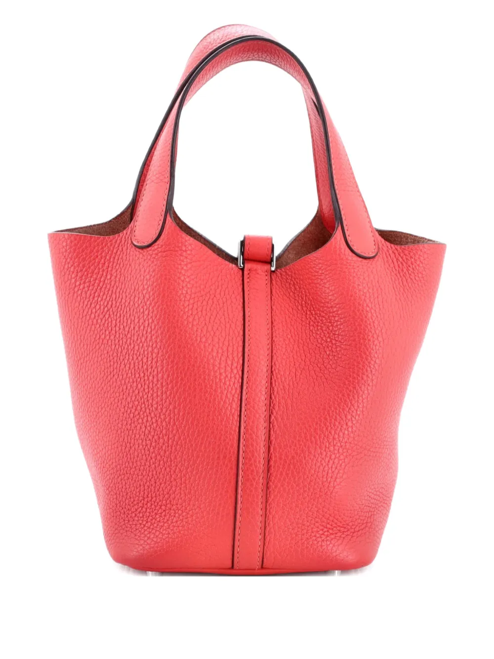 Click to view more detailed imagery on our partner's website Pre-owned Hermes Picotin Lock Bag Clemence Pm Bucket Bag In Red
