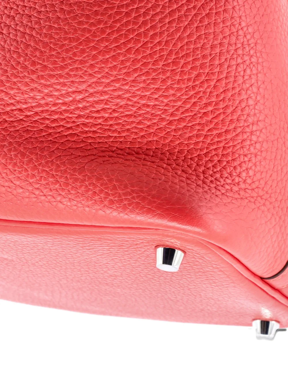 HERMES Pre-owned Picotin Lock Bag Clemence Pm Bucket Bag In Red