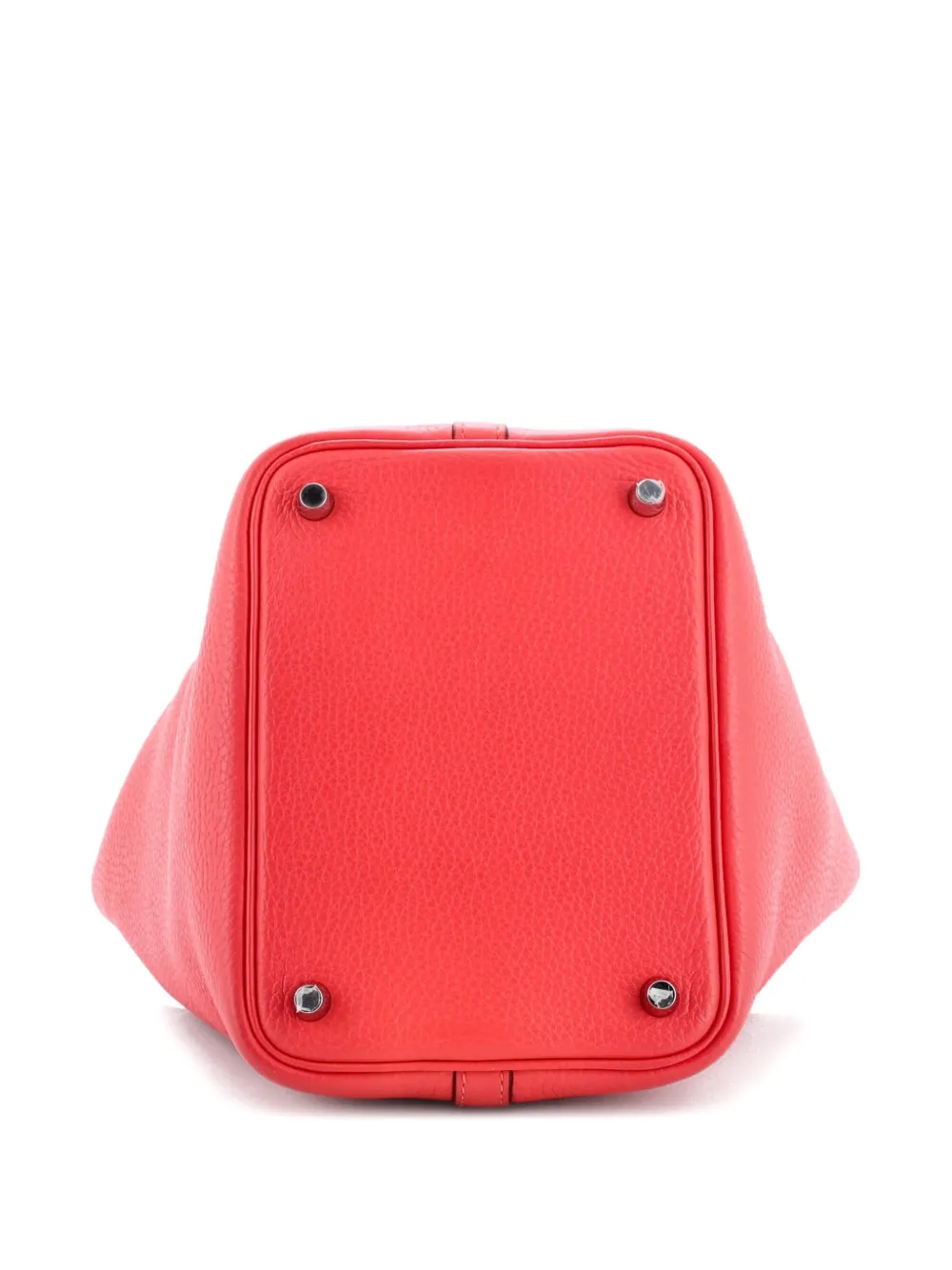 HERMES Pre-owned Picotin Lock Bag Clemence Pm Bucket Bag In Red