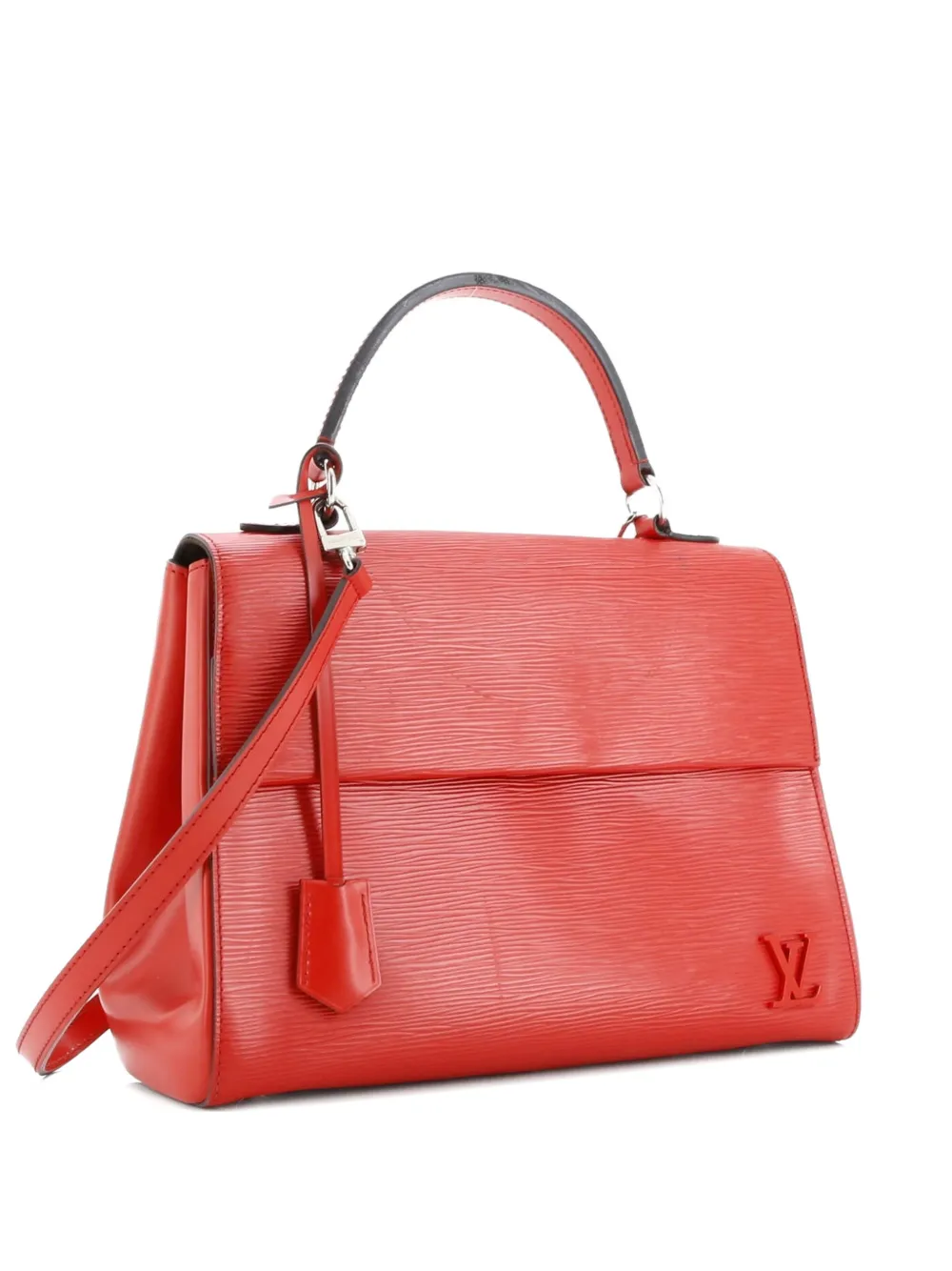 Pre-owned Louis Vuitton Cluny Top Handle Bag Epi Leather Mm Satchel In Red