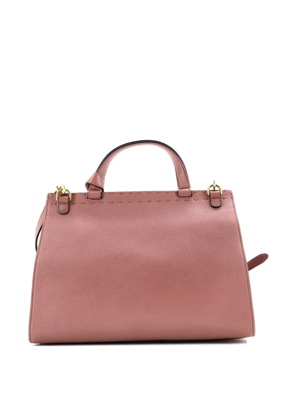 Pre-owned Gucci Gg Marmont Top Handle Bag Leather Small Satchel In Purple