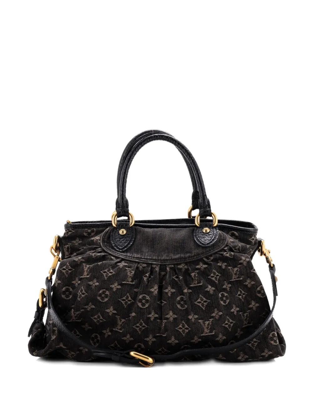 Pre-owned Louis Vuitton Neo Cabby Handbag Denim Mm Tote Bag In Black