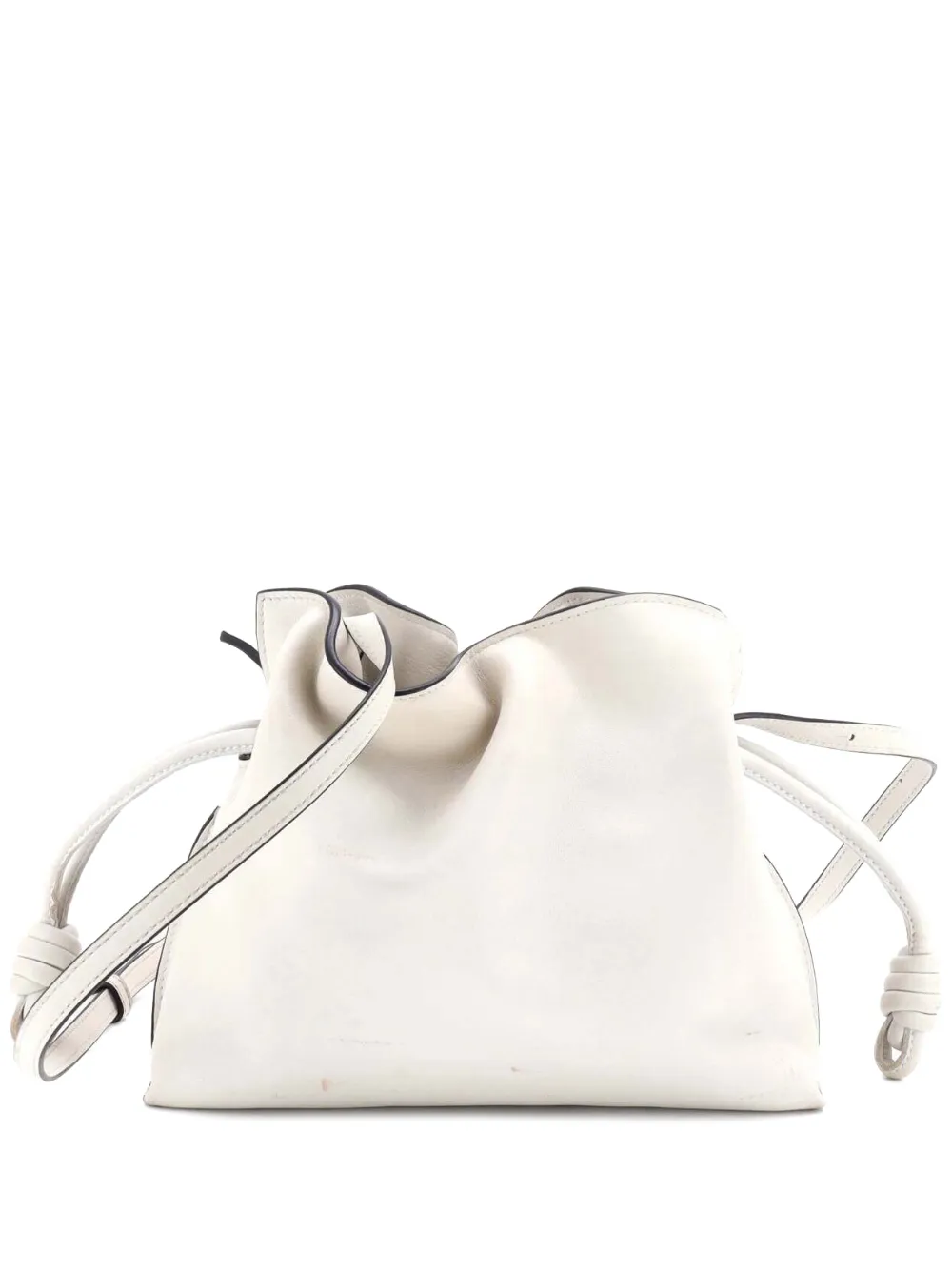 Loewe Pre-Owned Flamenco Knot Clutch Leather Mini crossbody bag - Bianco