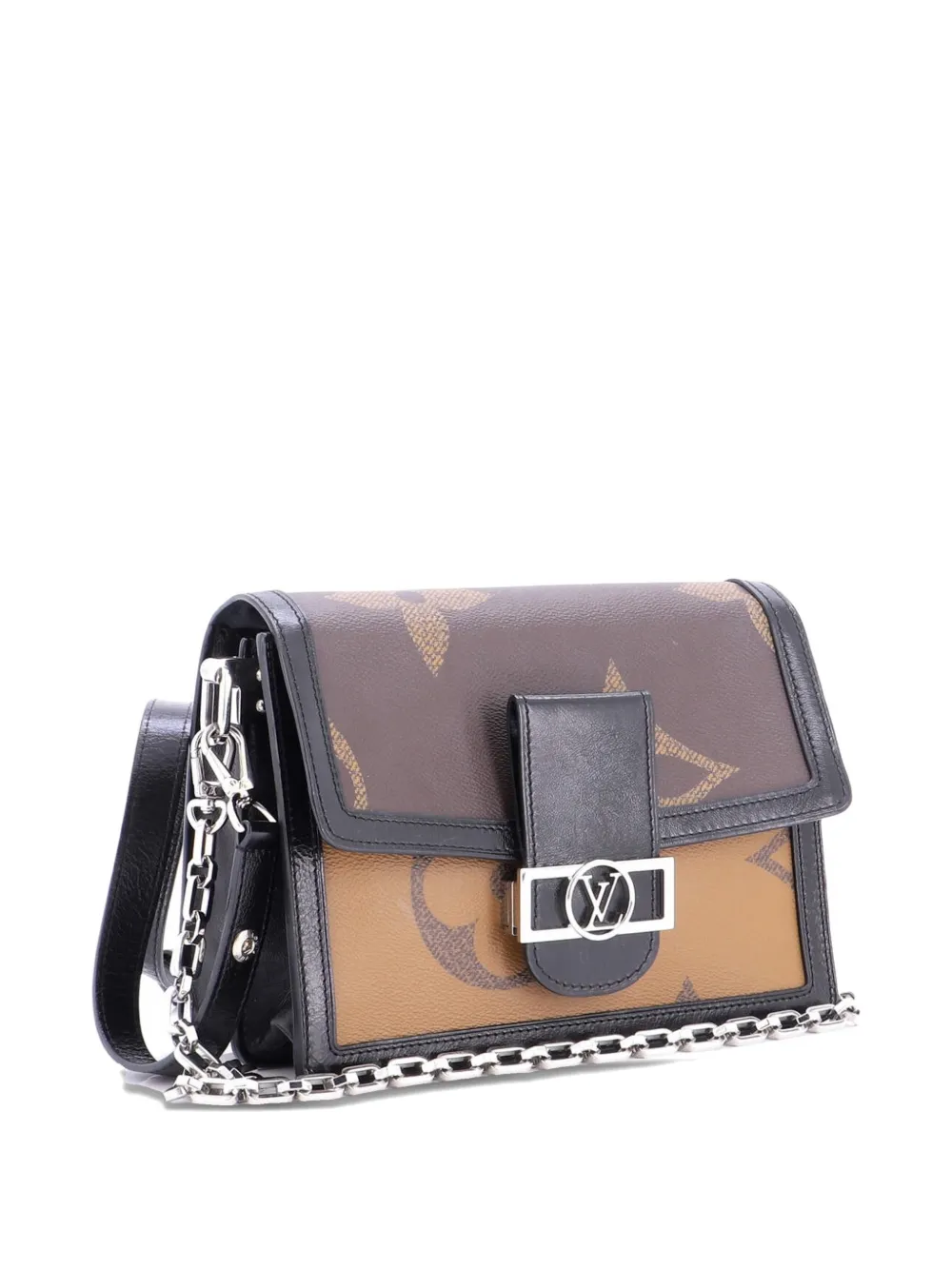 LOUIS VUITTON Pre-owned Dauphine Shoulder Bag Reverse Monogram Giant Mm Crossbody Bag In Black