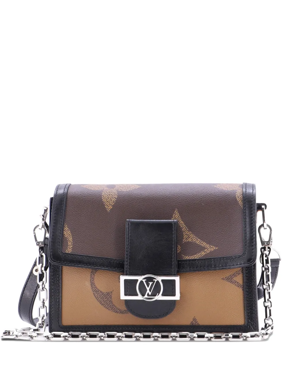 Click to view more detailed imagery on our partner's website Pre-owned Louis Vuitton Dauphine Shoulder Bag Reverse Monogram Giant Mm Crossbody Bag In Black