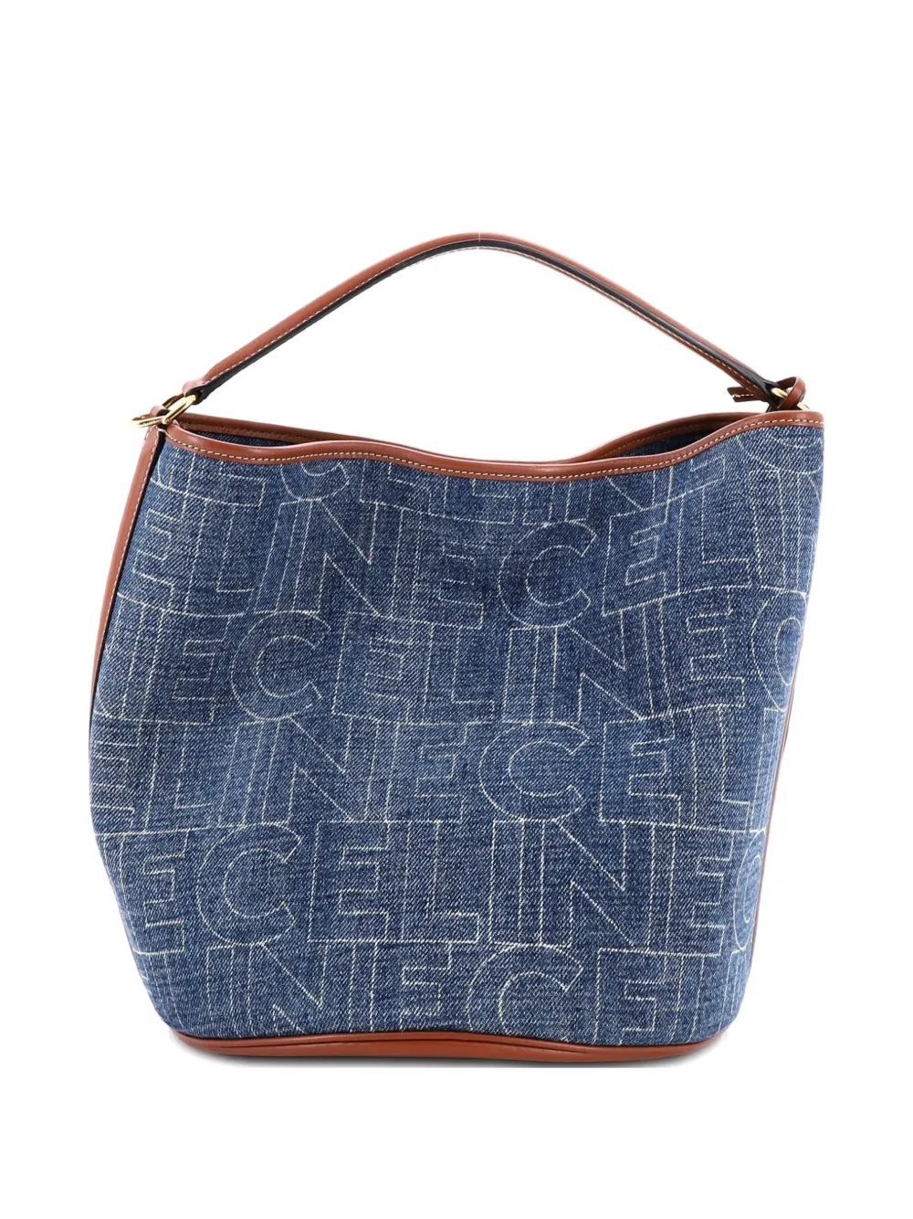 Pre-owned Celine 16 Bag Denim Bucket Bag In Blue