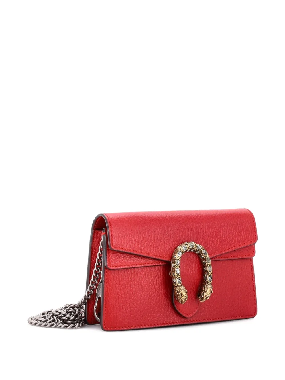 GUCCI Pre-owned Dionysus Bag Leather Super Mini Clutch Bag In Red
