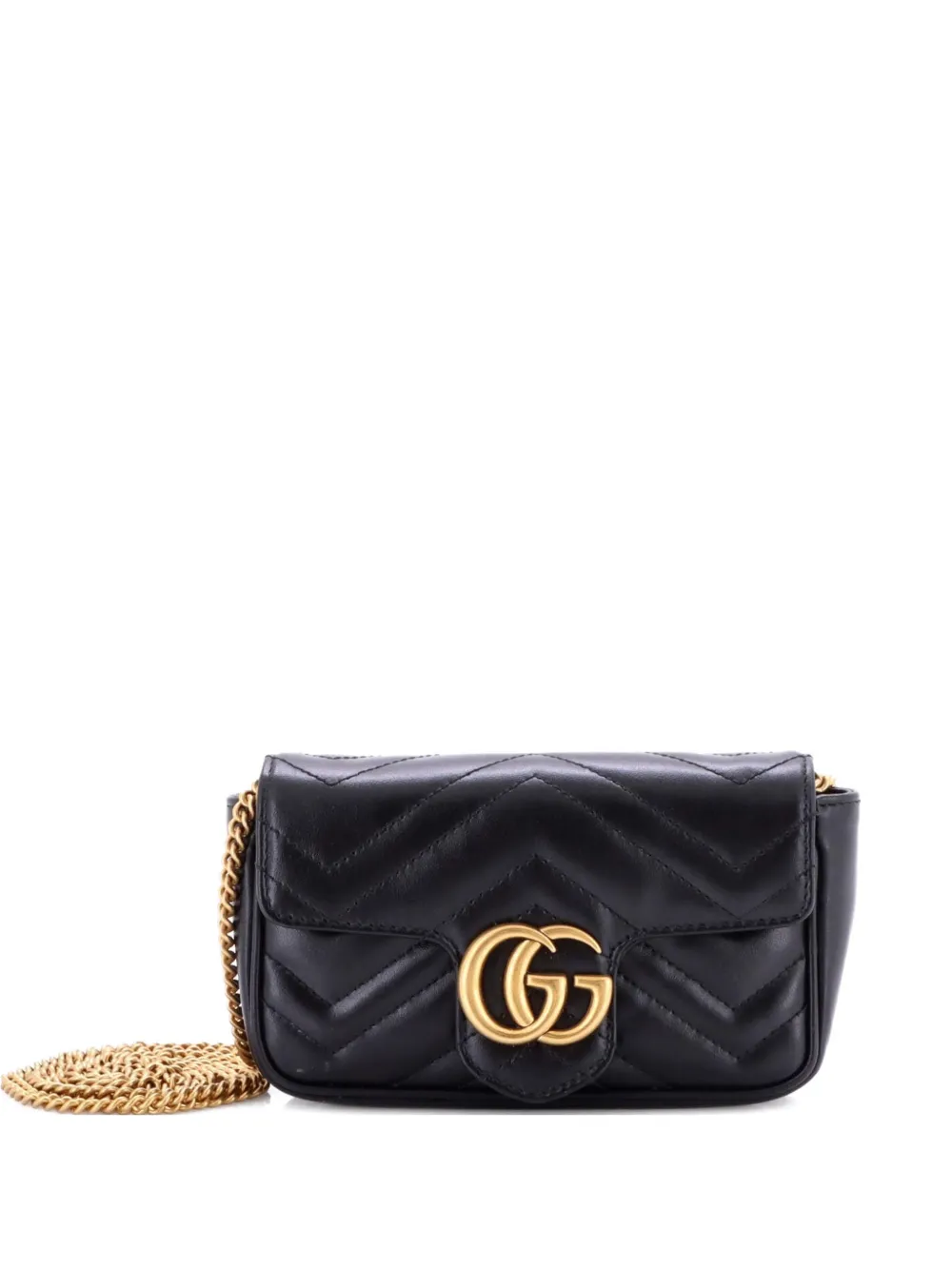 Gucci Pre-Owned GG Marmont Flap Bag Matelasse Leather Super Mini crossbody bag - Nero