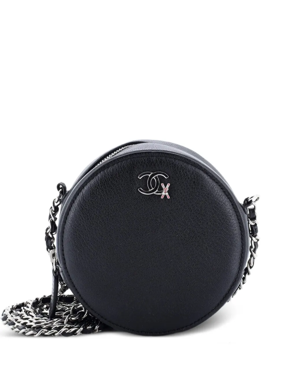 CHANEL Pre-Owned CC Ski Round Clutch with Chain Goatskin Mini crossbody bag - Nero