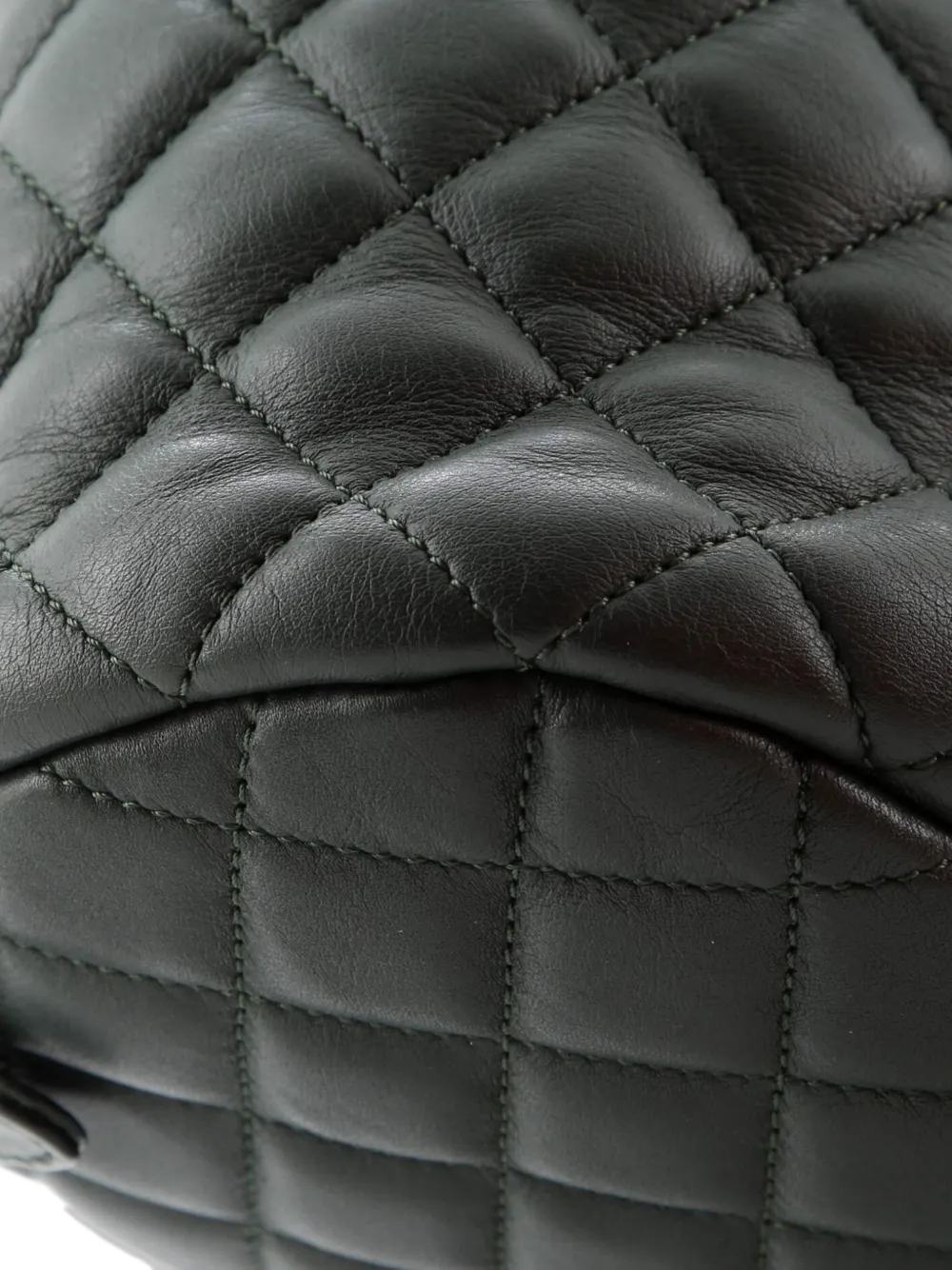 Pre-owned Chanel Urban Spirit Quilted Lambskin Large Backpack In Green