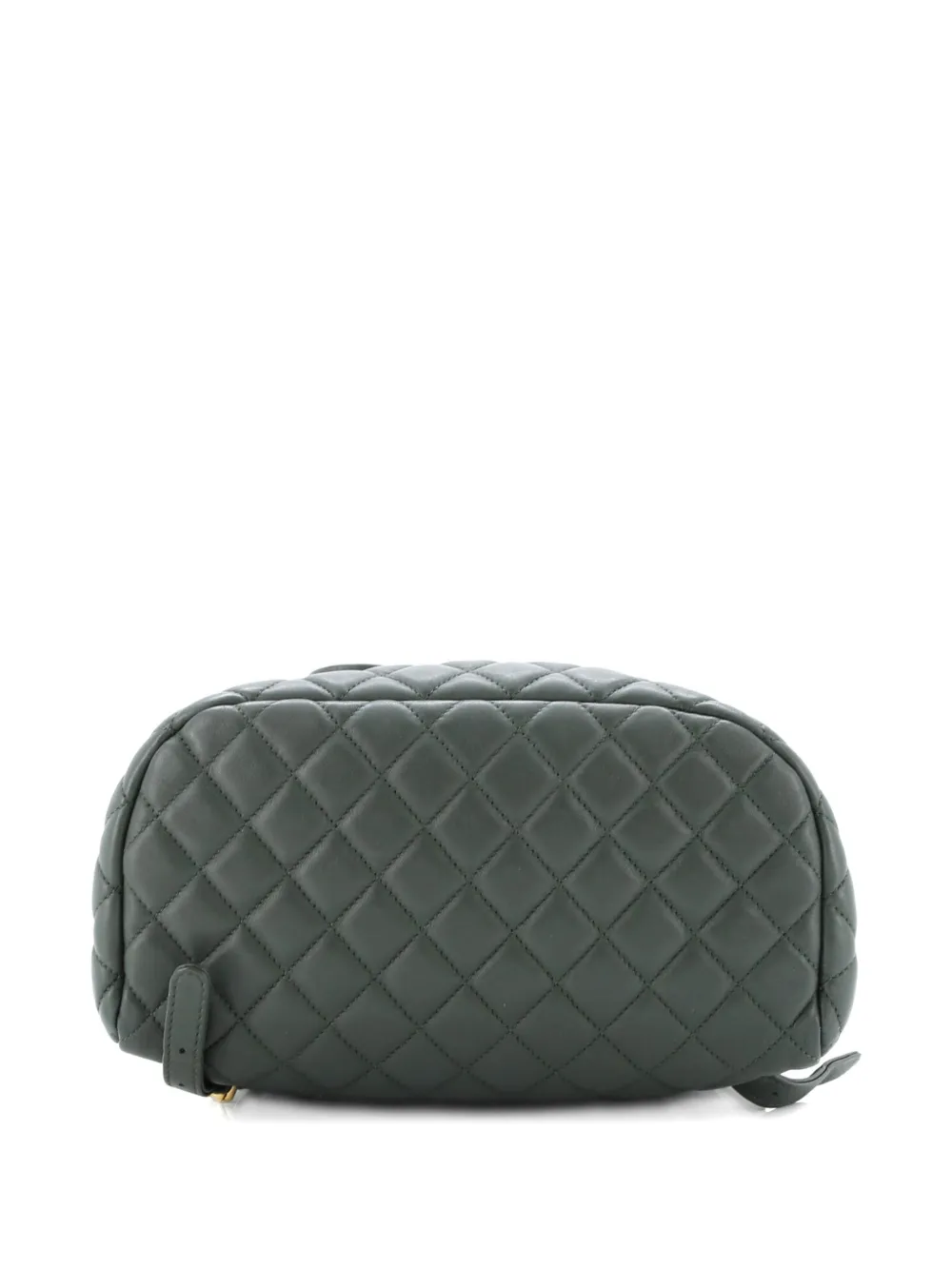 Pre-owned Chanel Urban Spirit Quilted Lambskin Large Backpack In Green