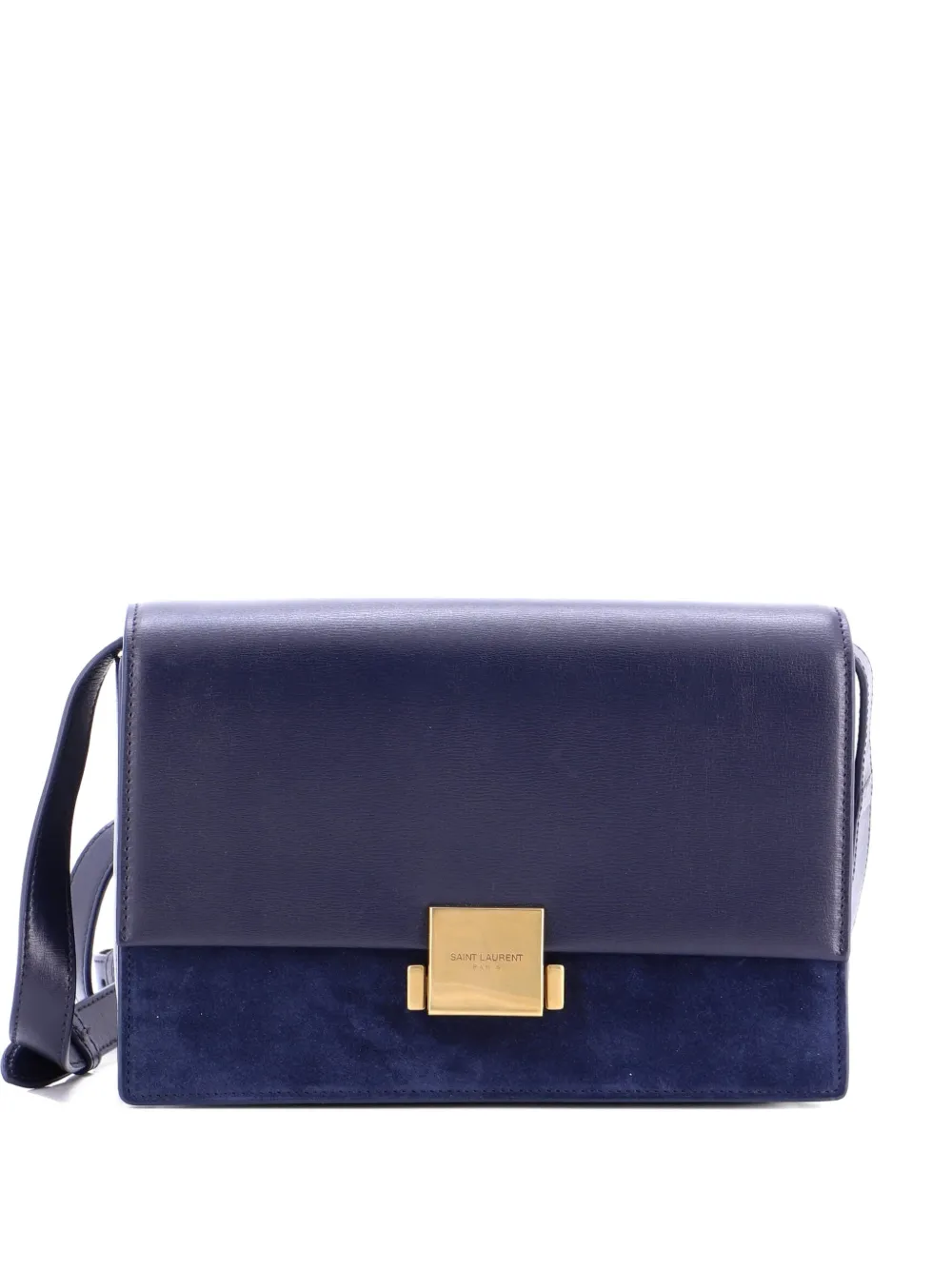 Saint Laurent Pre-Owned Bellechasse Shoulder Bag Suede and Leather Medium crossbody bag - Blu