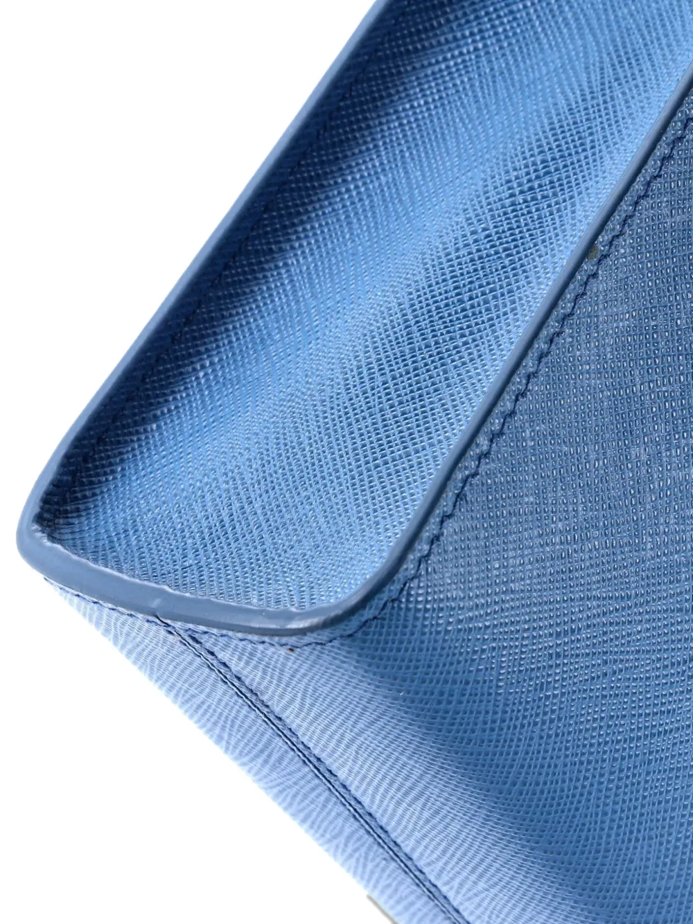 Pre-owned Prada Lux Convertible Shopper Saffiano Leather Mini Tote Bag In Blue