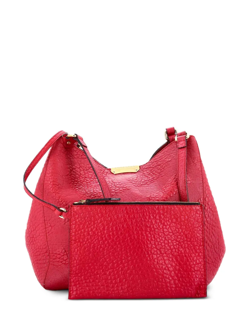 Burberry Pre-Owned Canter Tote Check Embossed Leather Small shoulder bag - Rosso