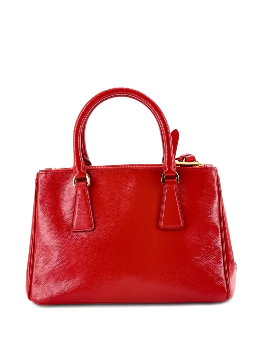 PRADA Pre-owned Double Zip Lux Vernice Saffiano Leather Mini Tote Bag In Red