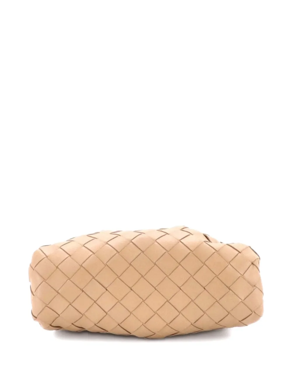 Pre-owned Bottega Veneta The Pouch Intrecciato Nappa Mini Crossbody Bag In Neutral