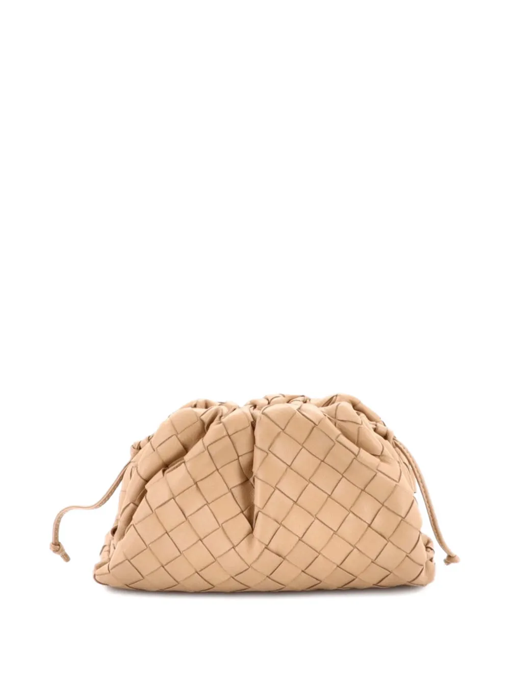 Pre-owned Bottega Veneta The Pouch Intrecciato Nappa Mini Crossbody Bag In Neutral