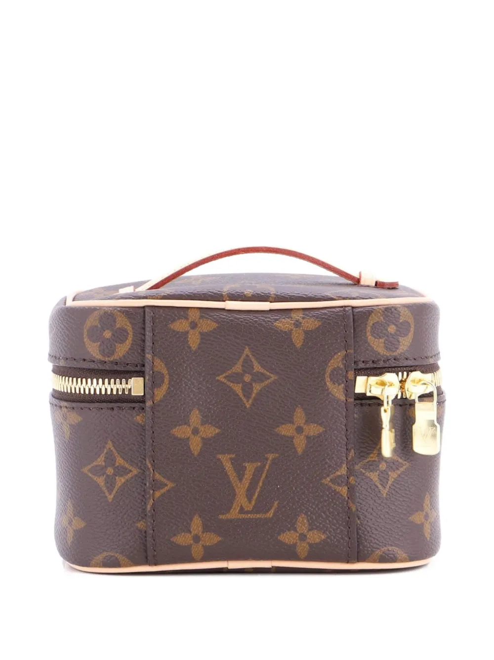LOUIS VUITTON Pre-owned Nice Vanity Case Monogram Canvas Nano Pouch In Brown