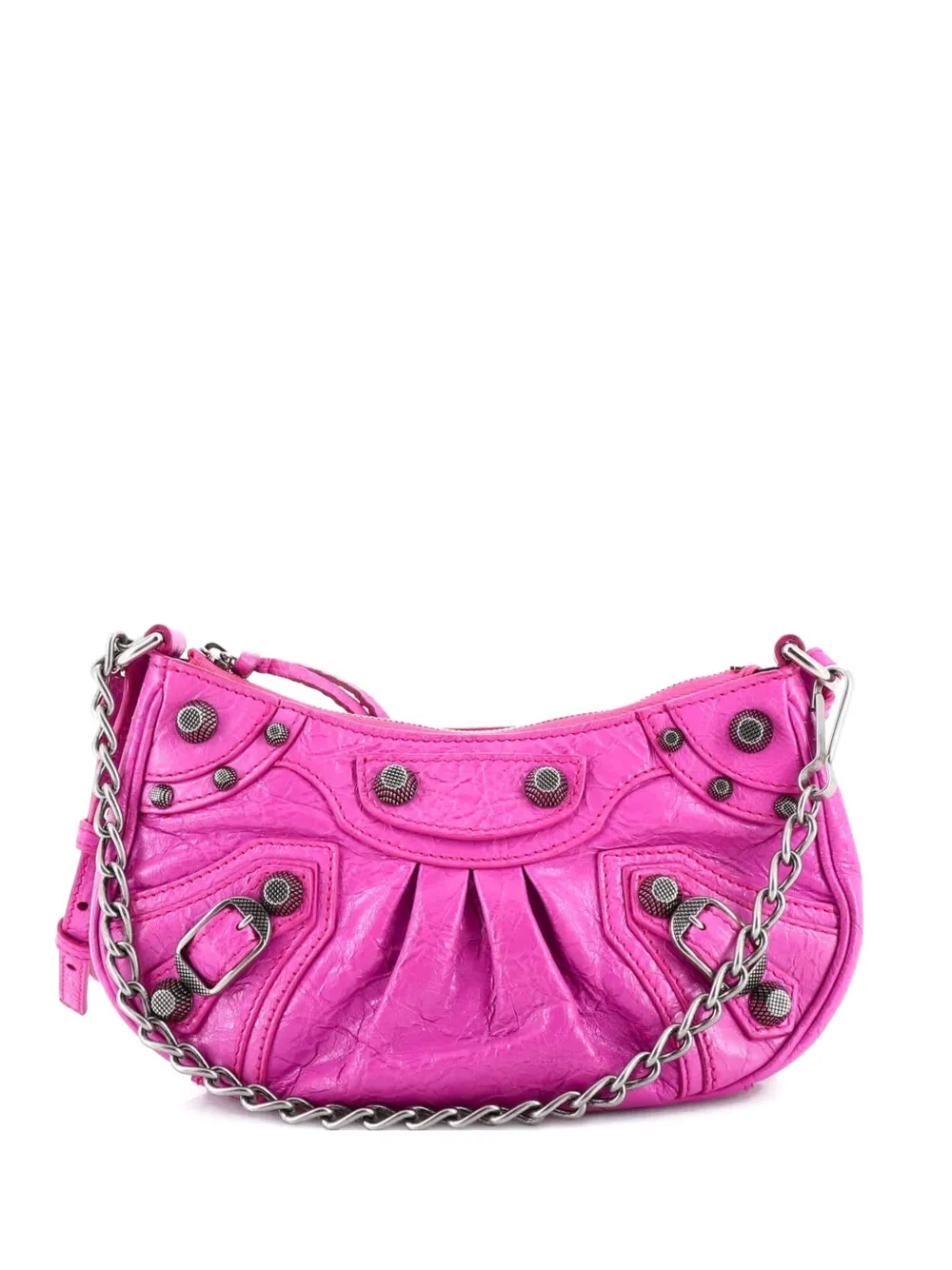Balenciaga Pre-Owned Le Cagole Giant Studs Shoulder Bag Leather Mini crossbody bag - Rosa