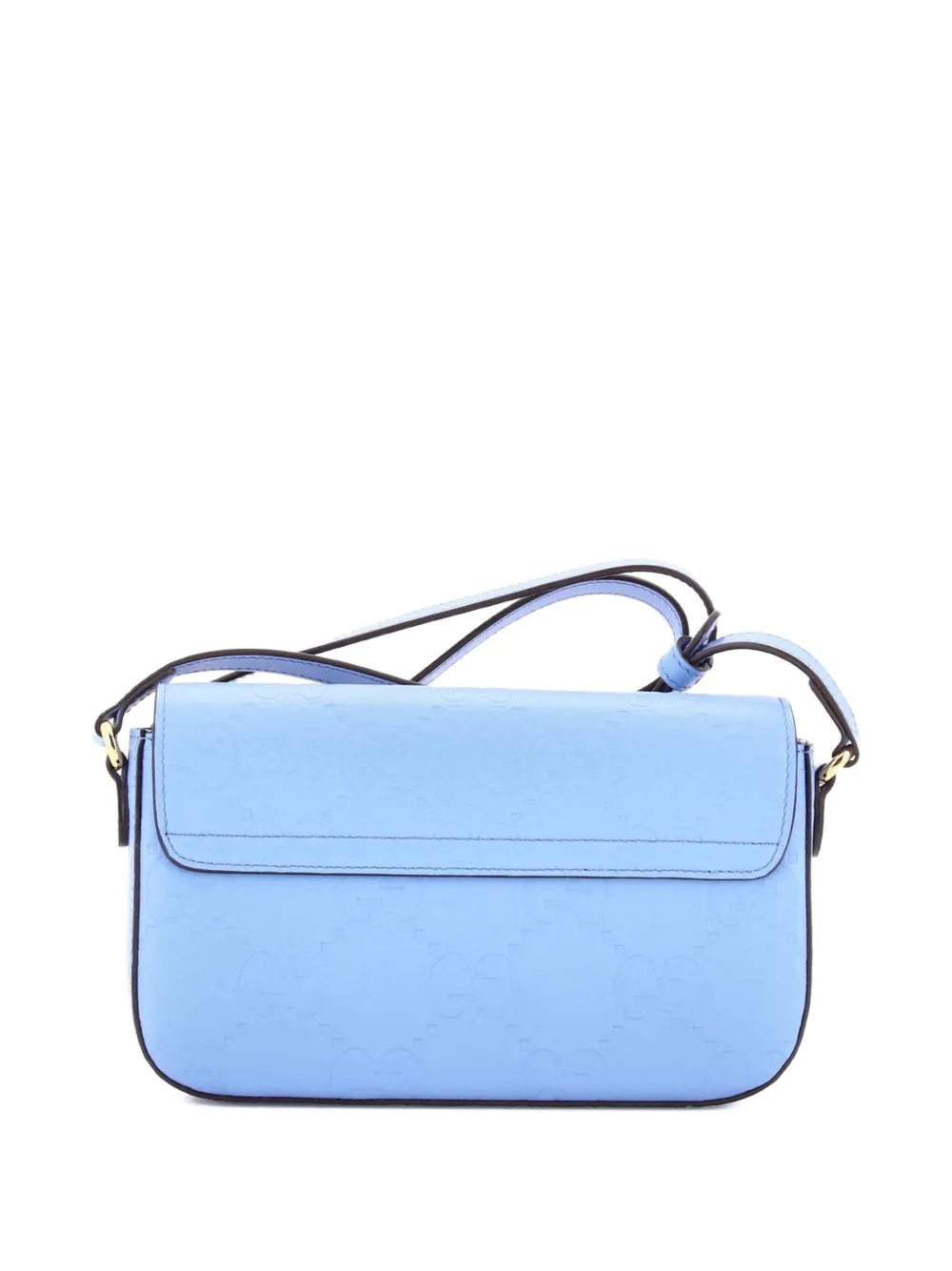 GUCCI Pre-owned Envelope Flap Jumbo Gg Embossed Leather Super Mini Crossbody Bag In Purple