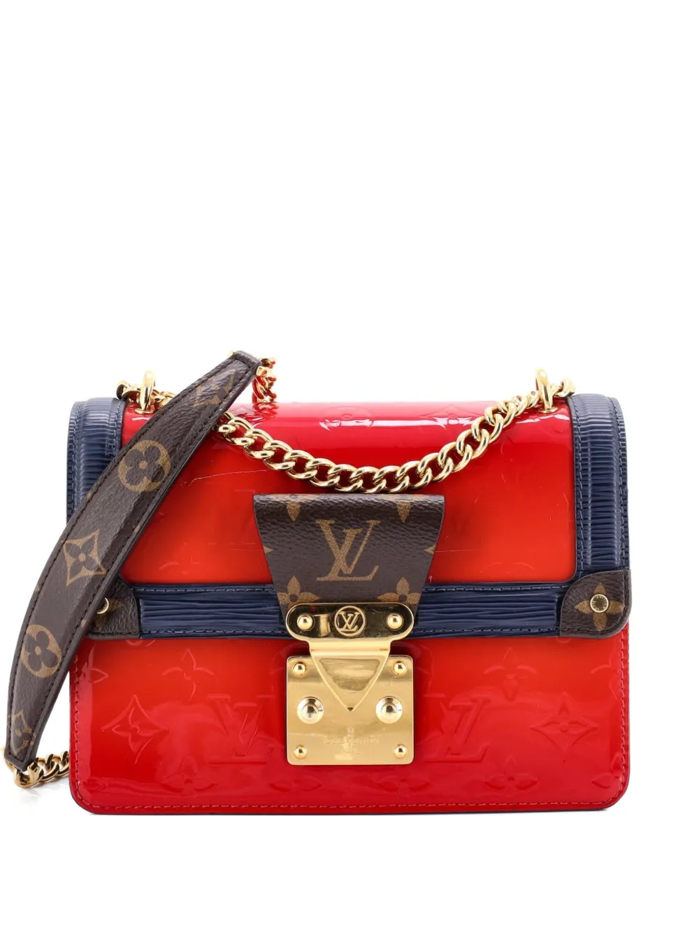 Click to view more detailed imagery on our partner's website Pre-owned Louis Vuitton Wynwood Handbag Monogram Vernis With Monogram Canvas And Epi Leather Crossbody Bag In Blue
