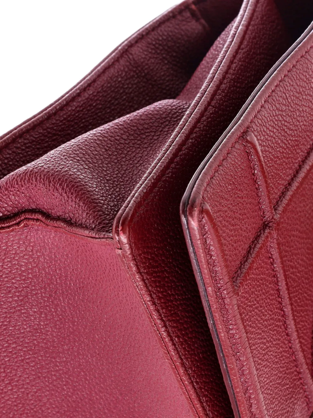 DIOR Pre-owned Ama Flap Bag Grained Calfskin Medium Crossbody Bag In Red