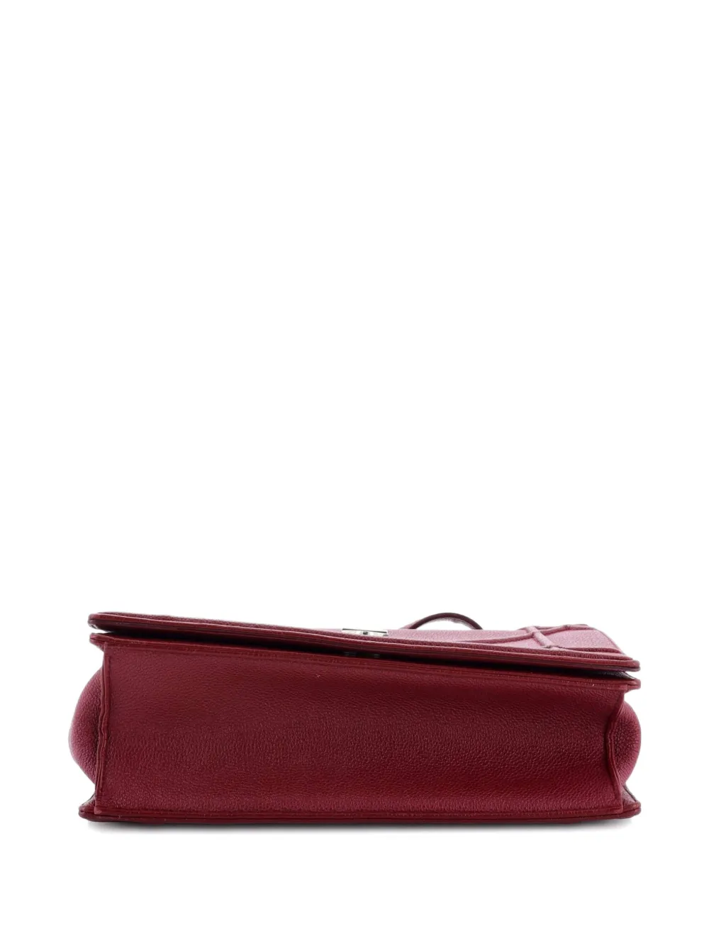 DIOR Pre-owned Ama Flap Bag Grained Calfskin Medium Crossbody Bag In Red