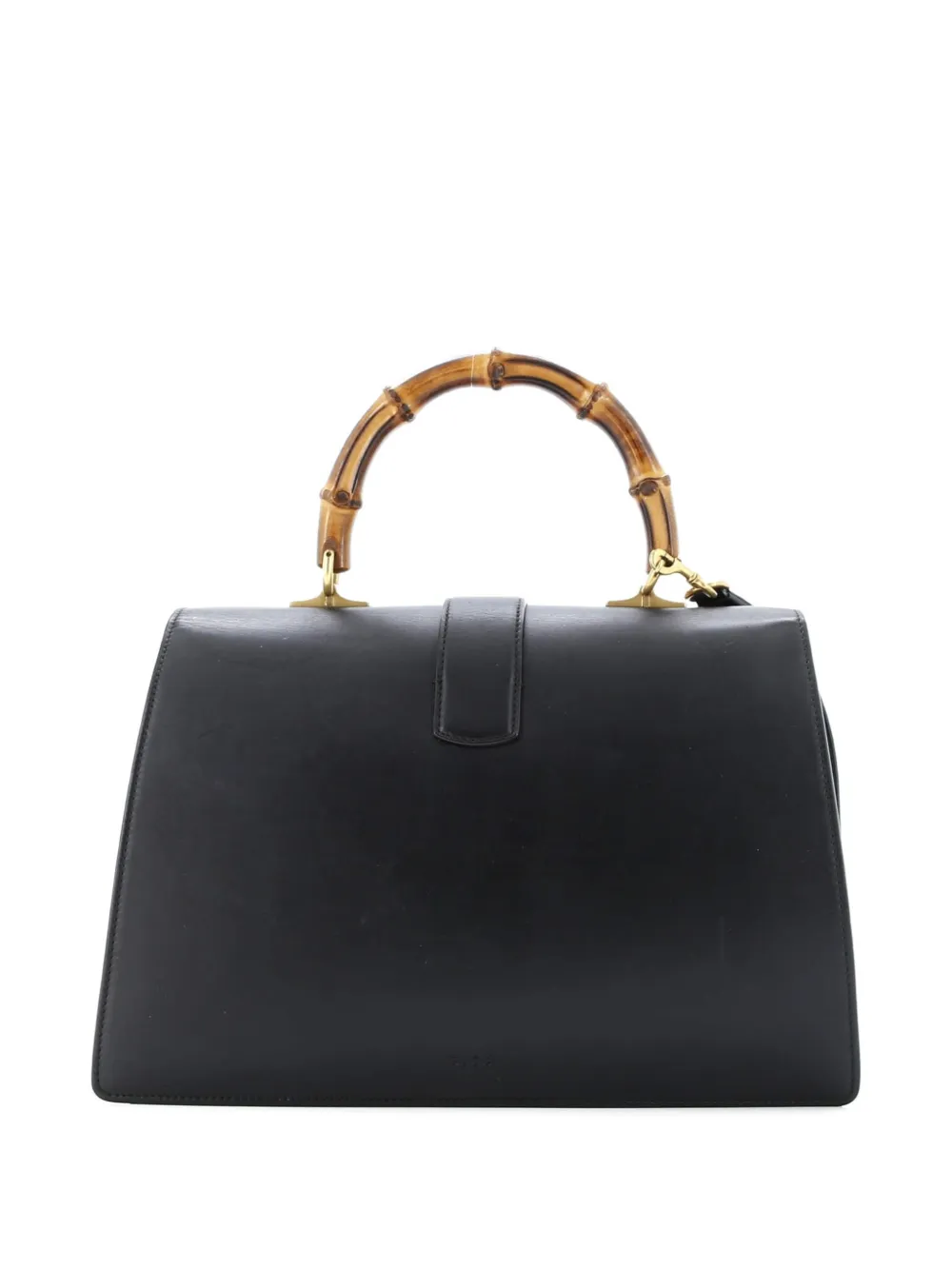 Pre-owned Gucci Dionysus Bamboo Top Handle Bag Colorblock Leather Large Satchel In Black
