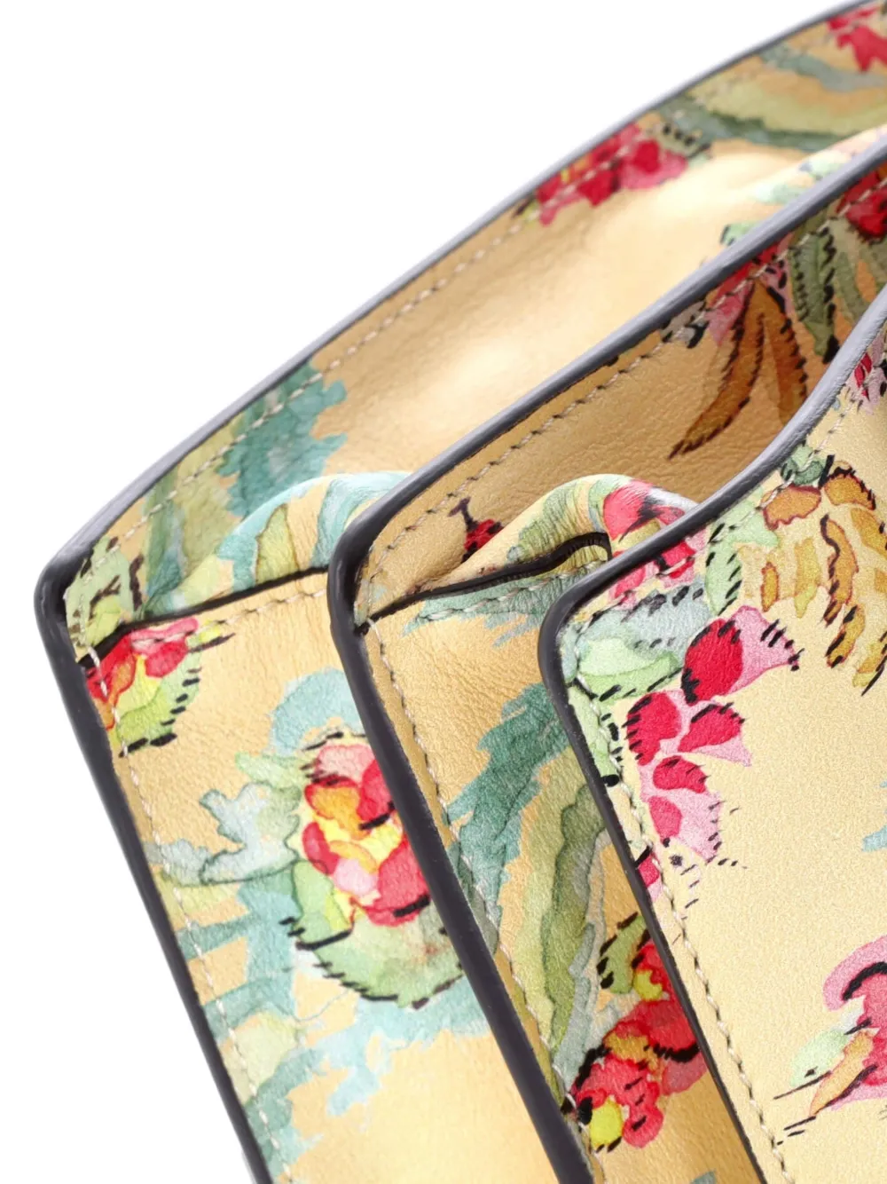 Pre-owned Fendi Kan I Bag Embellished Printed Leather Small Shoulder Bag In Multi