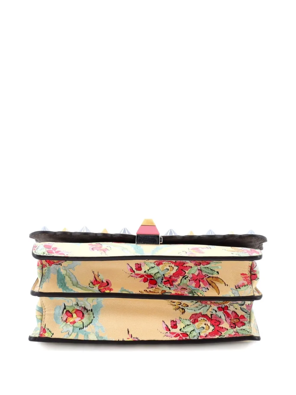 Pre-owned Fendi Kan I Bag Embellished Printed Leather Small Shoulder Bag In Multi