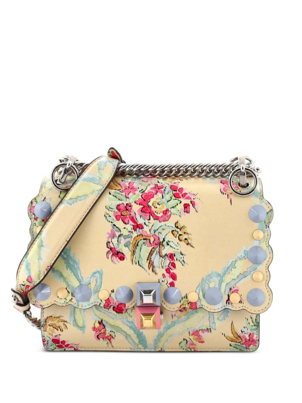 Fendi Pre-Owned Kan I Bag Embellished Printed Leather Small shoulder bag - Multicolore