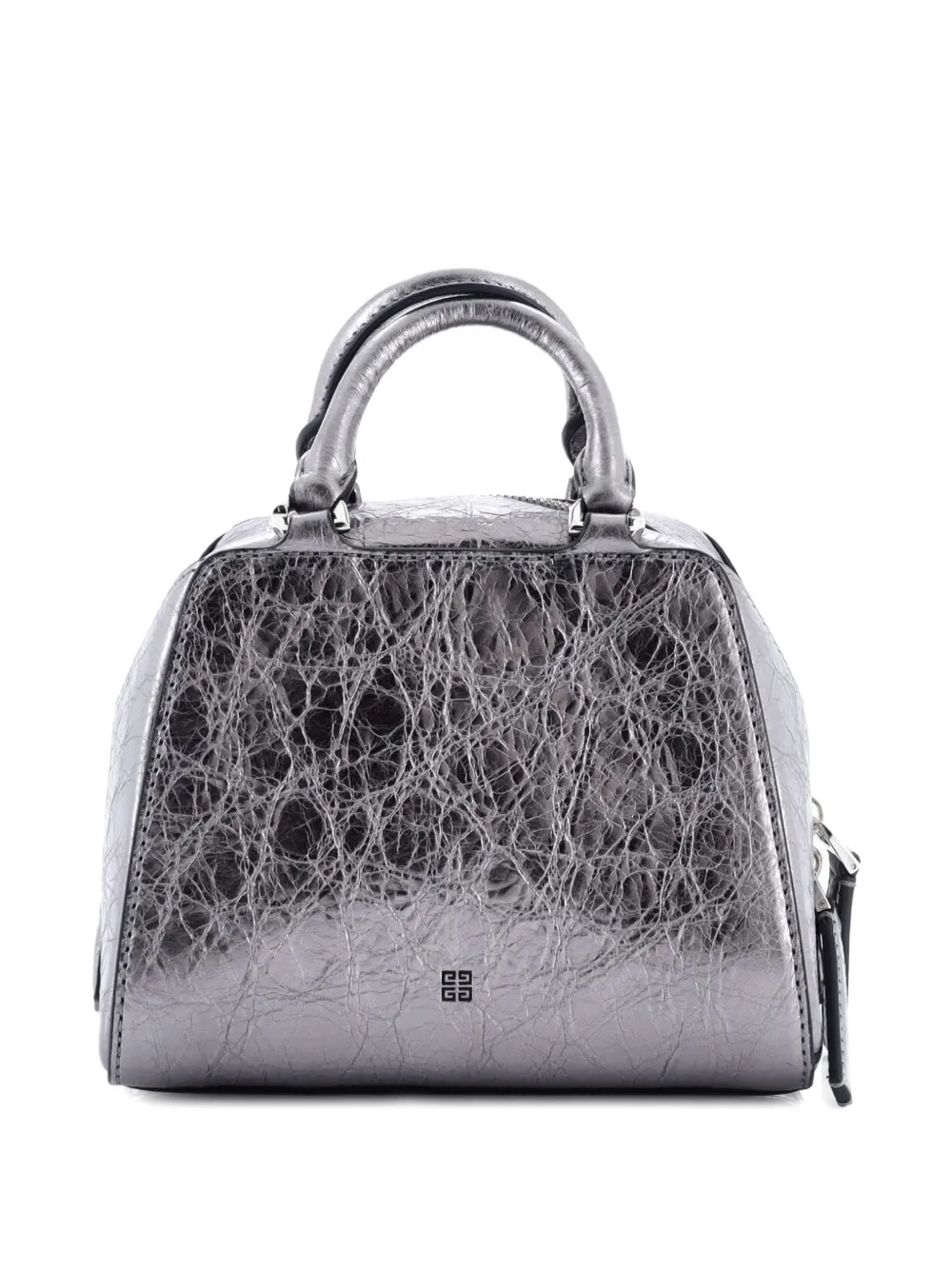 Pre-owned Givenchy Antigona Cube Bag Leather Nano Crossbody Bag In Silver