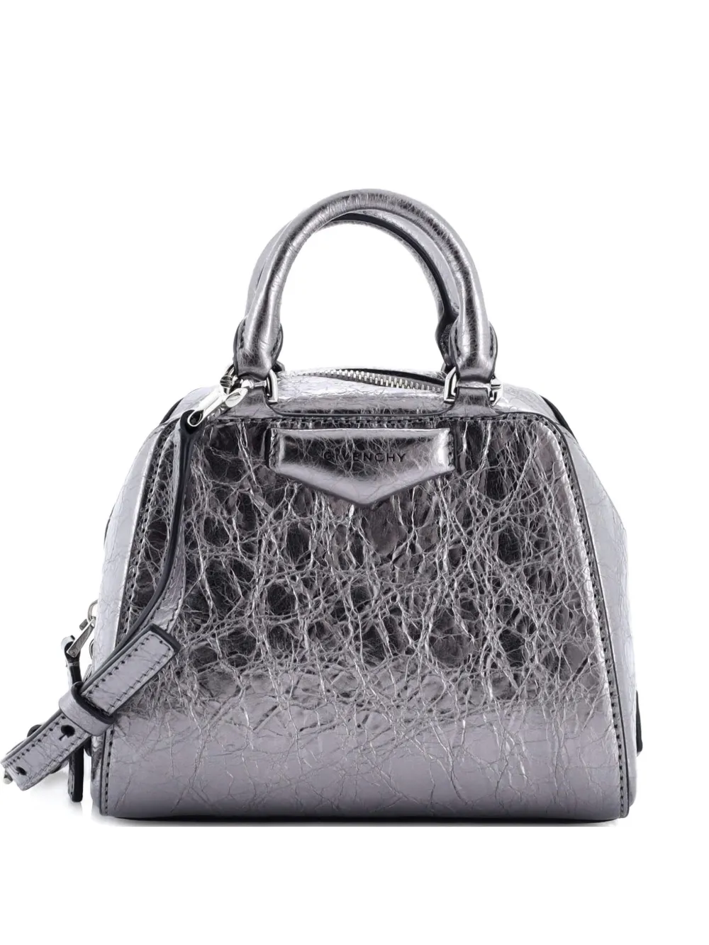 Givenchy Pre-Owned Antigona Cube Bag Leather Nano crossbody bag - Argento