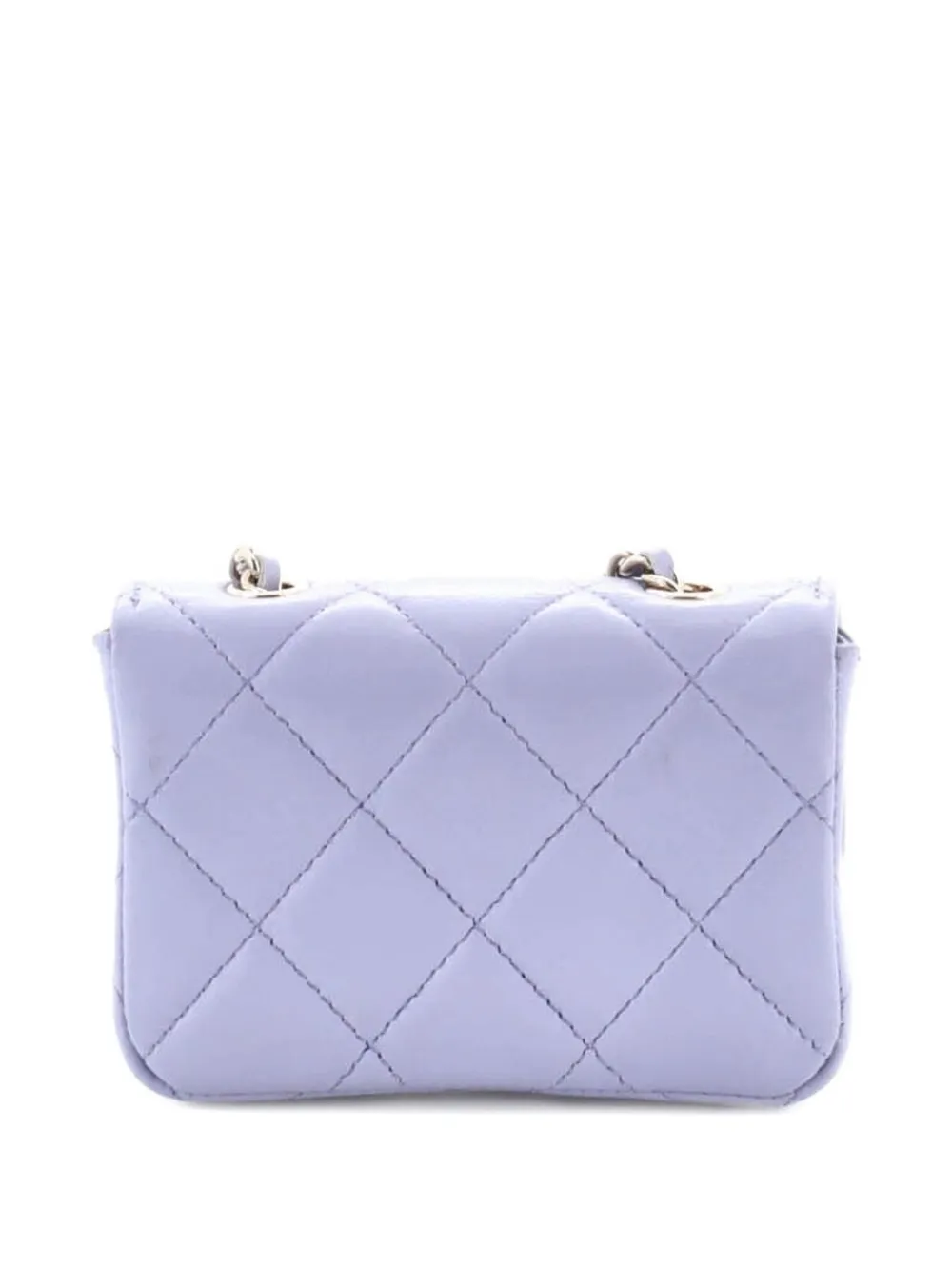 CHANEL Pre-owned Bow Strap Classic Flap Clutch With Chain Quilted Lambskin Mini Shoulder Bag In Purple