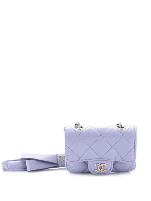 CHANEL Pre-Owned Bow Strap Classic Flap Clutch with Chain Quilted Lambskin Mini shoulder bag