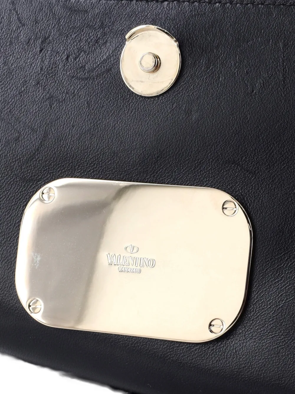 VALENTINO GARAVANI Pre-owned Vcase Shoulder Bag Leather Small Crossbody Bag In Black