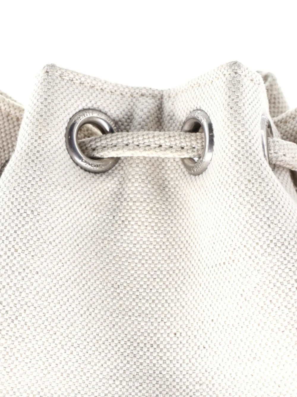 SAINT LAURENT Pre-owned Rive Gauche Canvas Mini Bucket Bag In Neutral