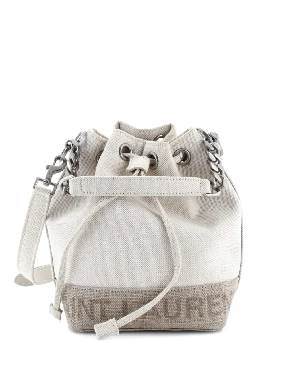 Saint Laurent Pre-Owned Rive Gauche Canvas Mini bucket bag | neutro | Image 1