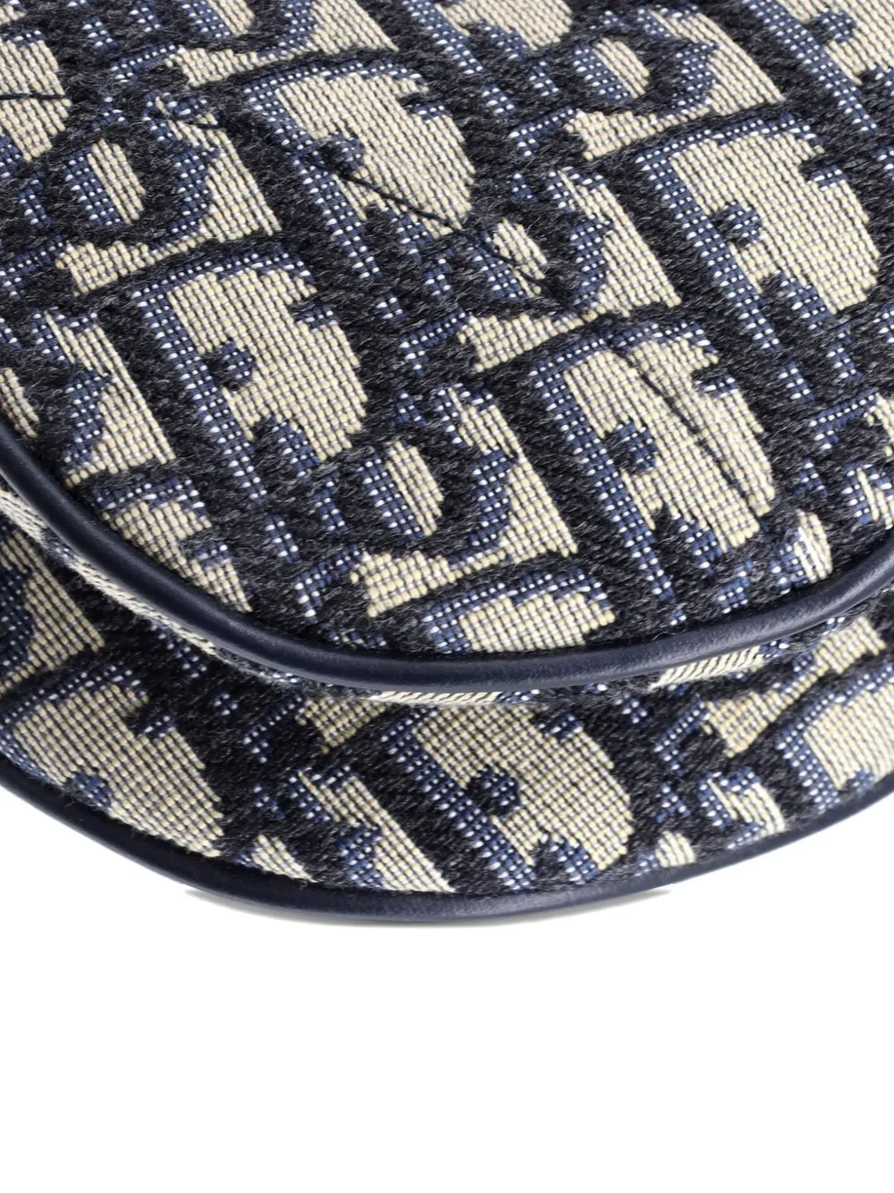 Pre-owned Dior Saddle Handbag With Strap Oblique Canvas Mini Shoulder Bag In Blue