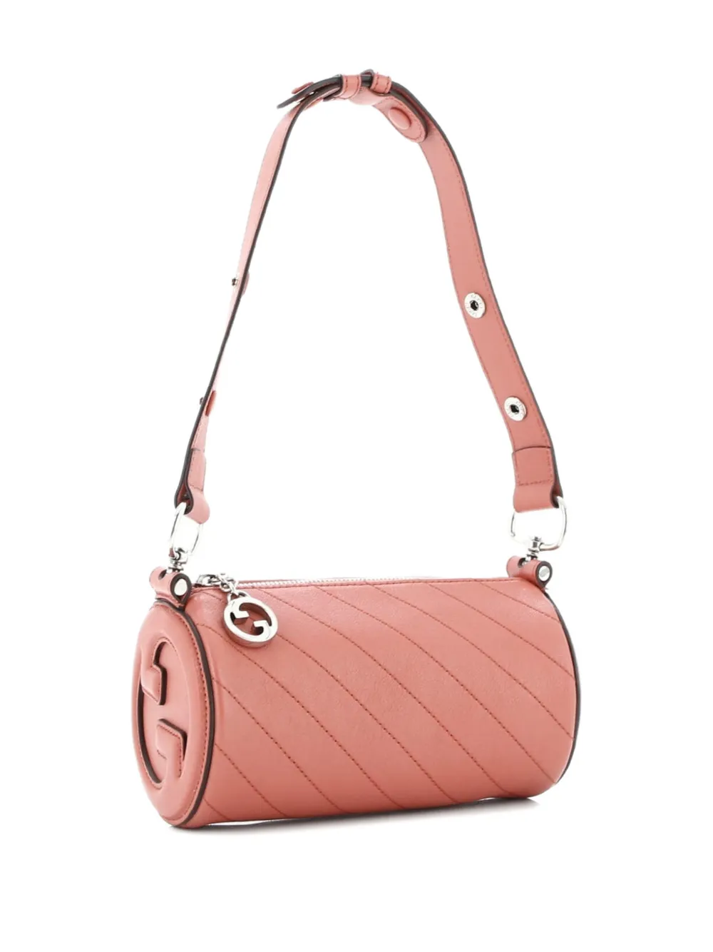  Gucci Pre-owned Blondie Diagonal Quilted Leather Mini Shoulder Bag - Pink 