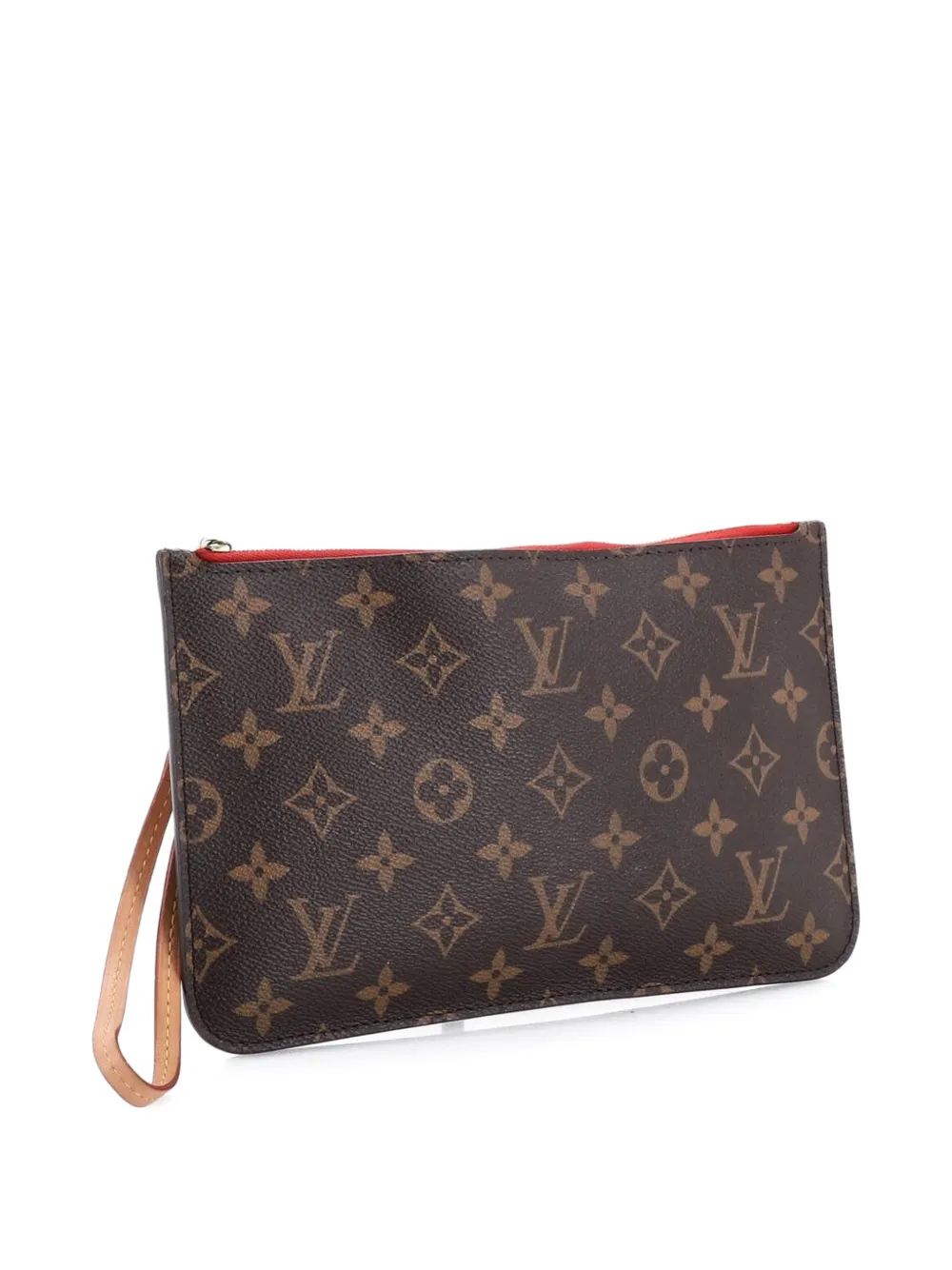 Pre-owned Louis Vuitton Neverfull Pochette Monogram Canvas Large Pouch In Brown