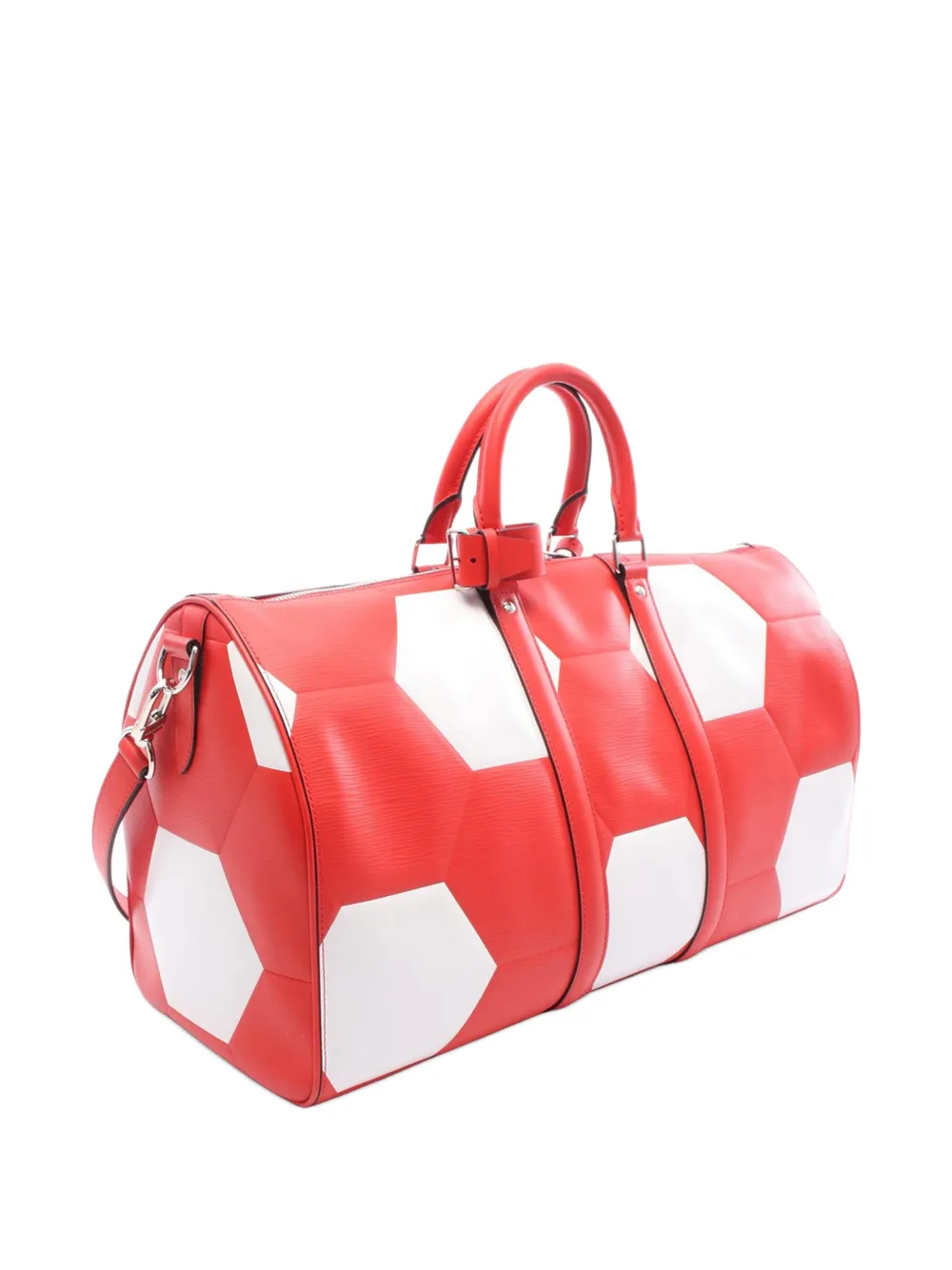 Pre-owned Louis Vuitton 2018 Epi Fifa World Cup Keepall Bandouliere 50 Boston Bag In Red